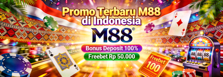 Animasi promosi M88 untuk pasar Indonesia dengan berbagai penawaran