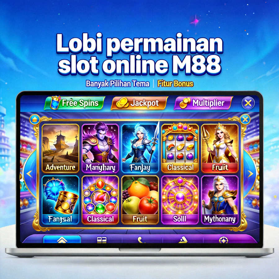 Lobi permainan slot online M88 dengan banyak pilihan tema dan fitur bonus